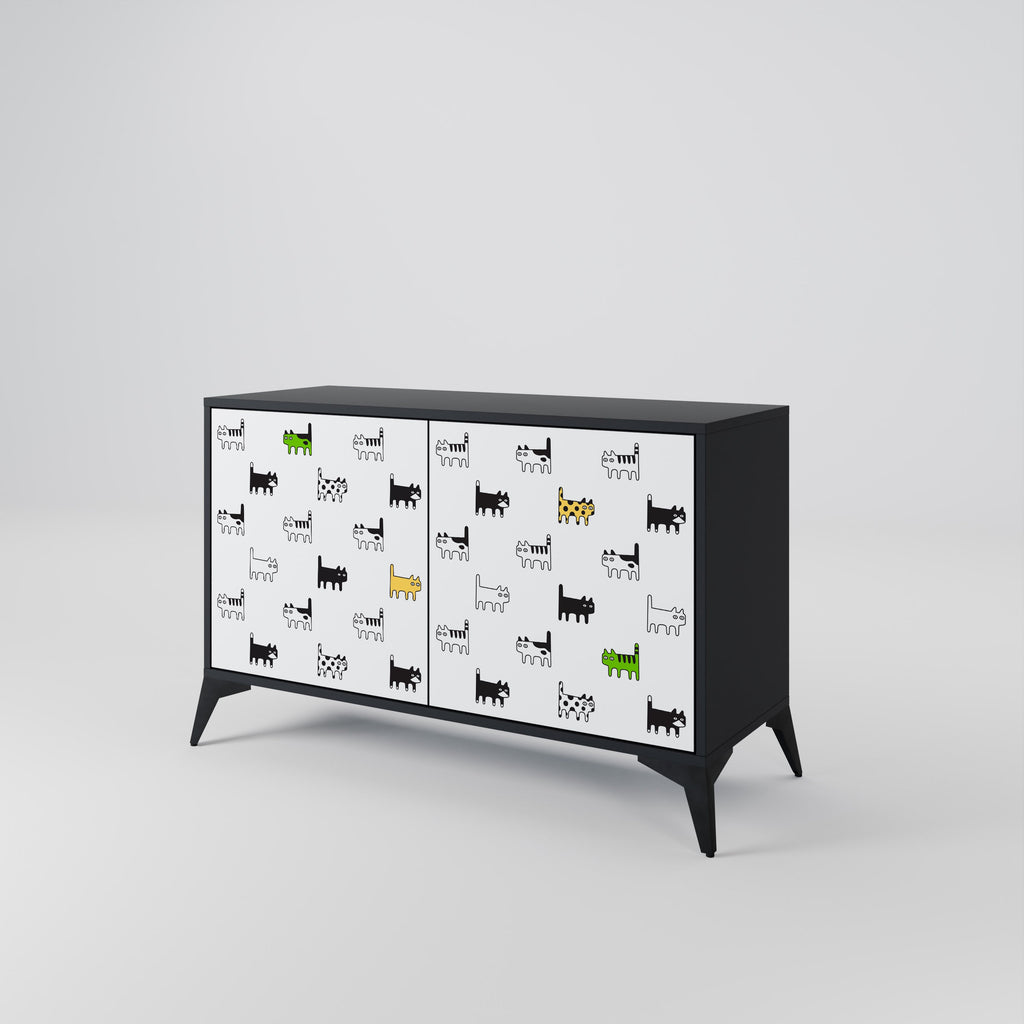CATS COMPILATION 2-Door Sideboard in Black Finish