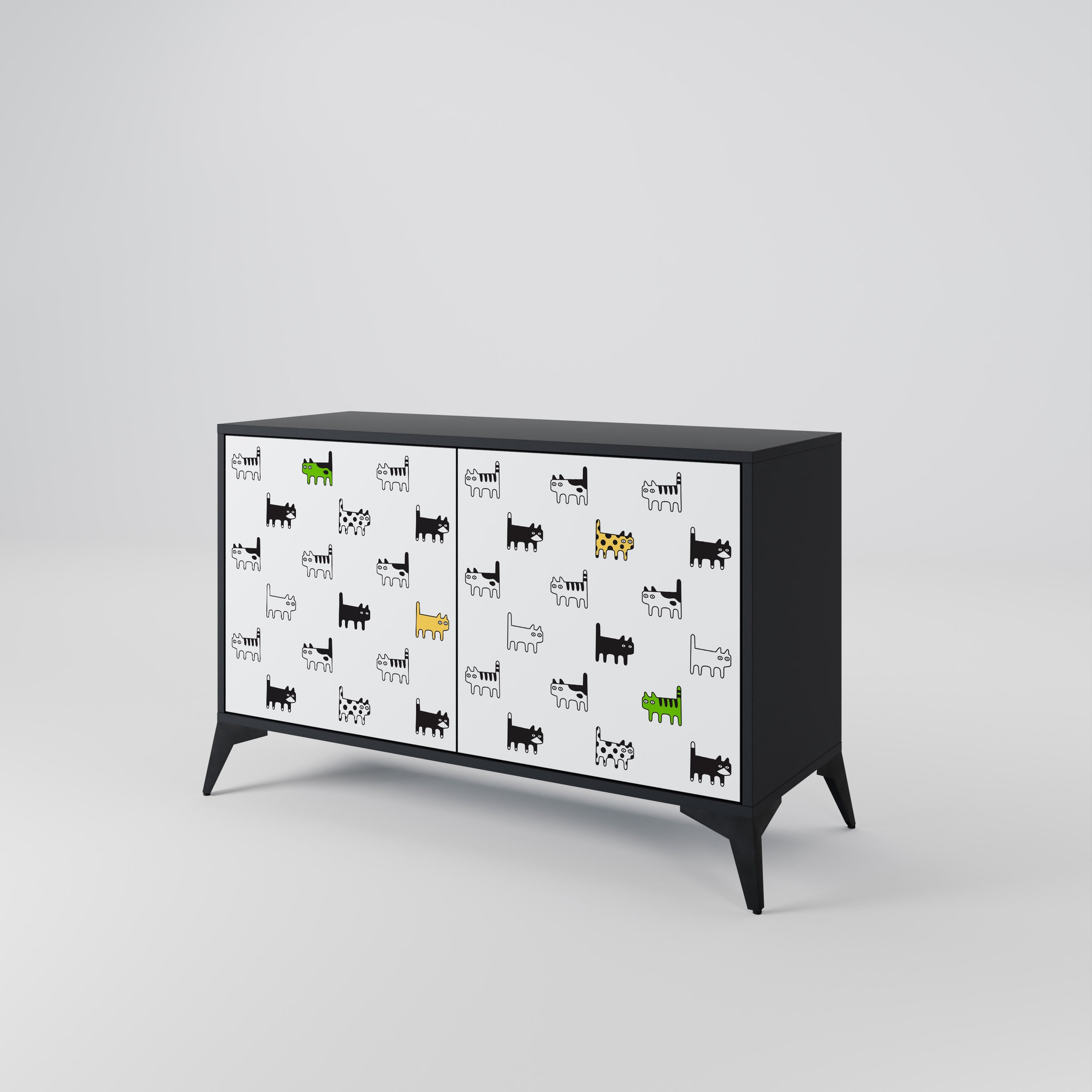 CATS COMPILATION 2-Door Sideboard in Black Finish
