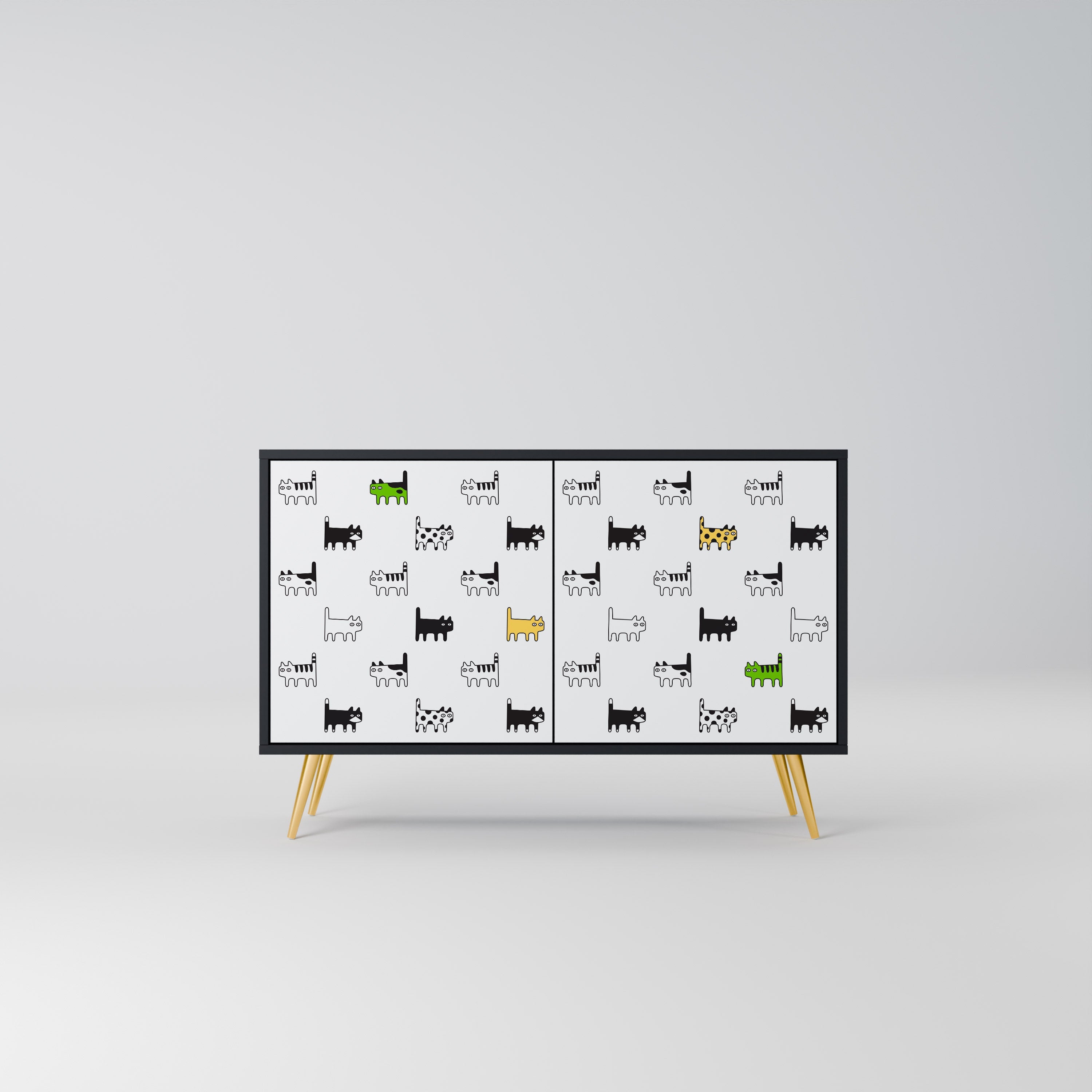 CATS COMPILATION 2-Door Sideboard in Black Finish