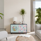 COLORFUL ALPACAS Aparador de 2 Portas em Acabamento Preto