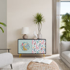 COLORFUL ALPACAS Aparador de 2 Portas em Acabamento Preto