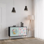 COLORFUL ALPACAS Aparador de 2 Portas em Acabamento Preto