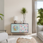 COLORFUL ALPACAS Aparador de 2 Portas em Acabamento Preto