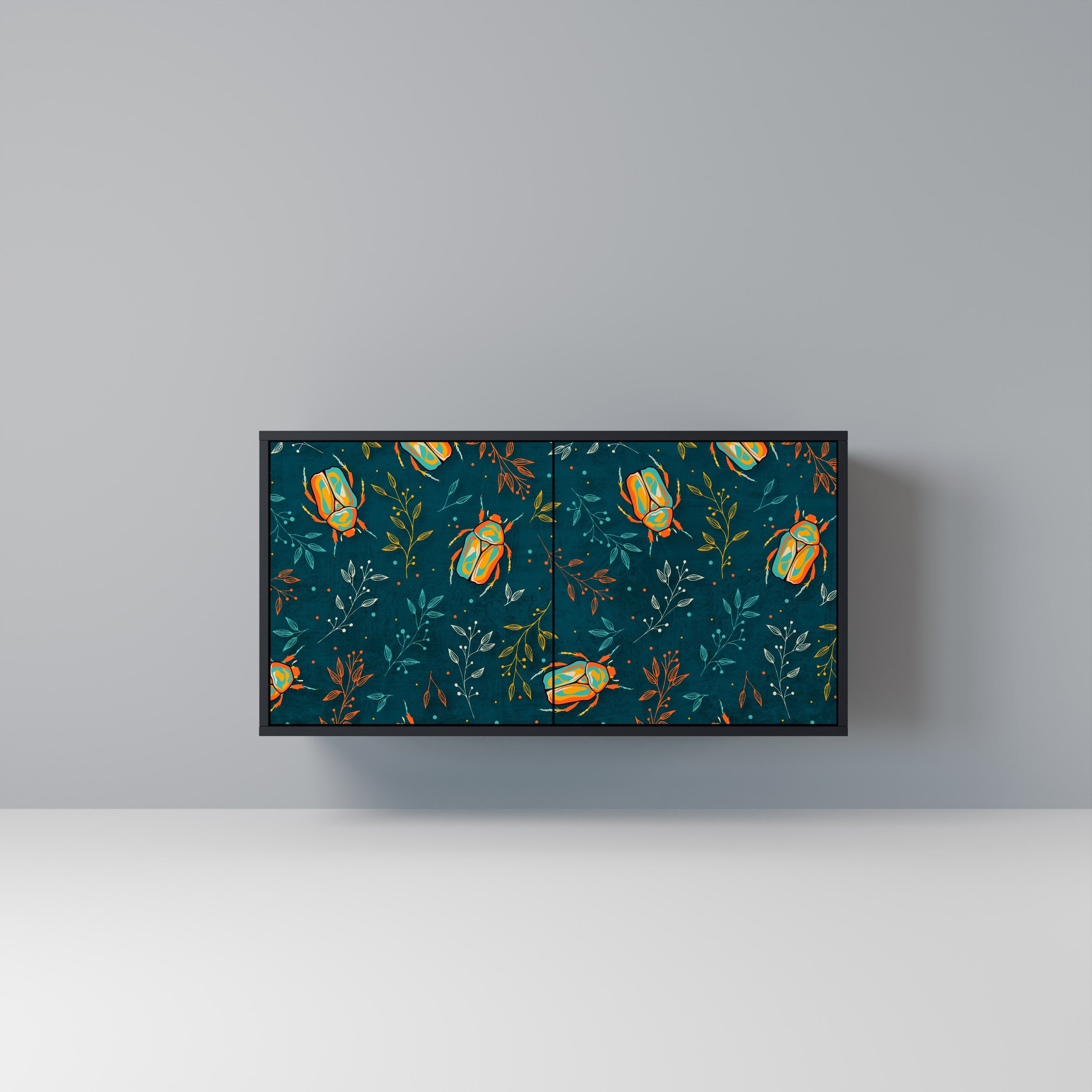 AUTUMN INSECTS 2-Door Sideboard in Black Finish