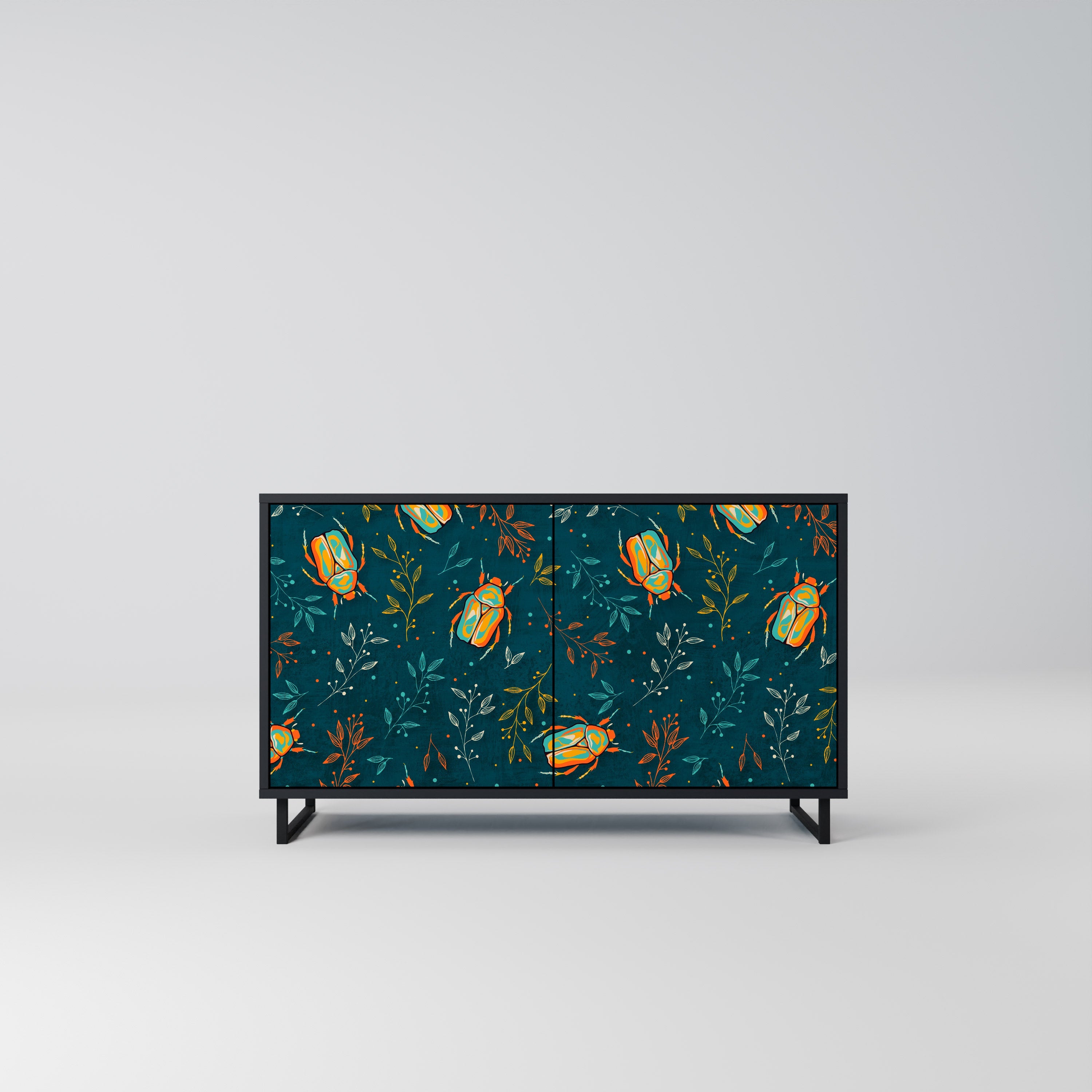 AUTUMN INSECTS 2-Door Sideboard in Black Finish