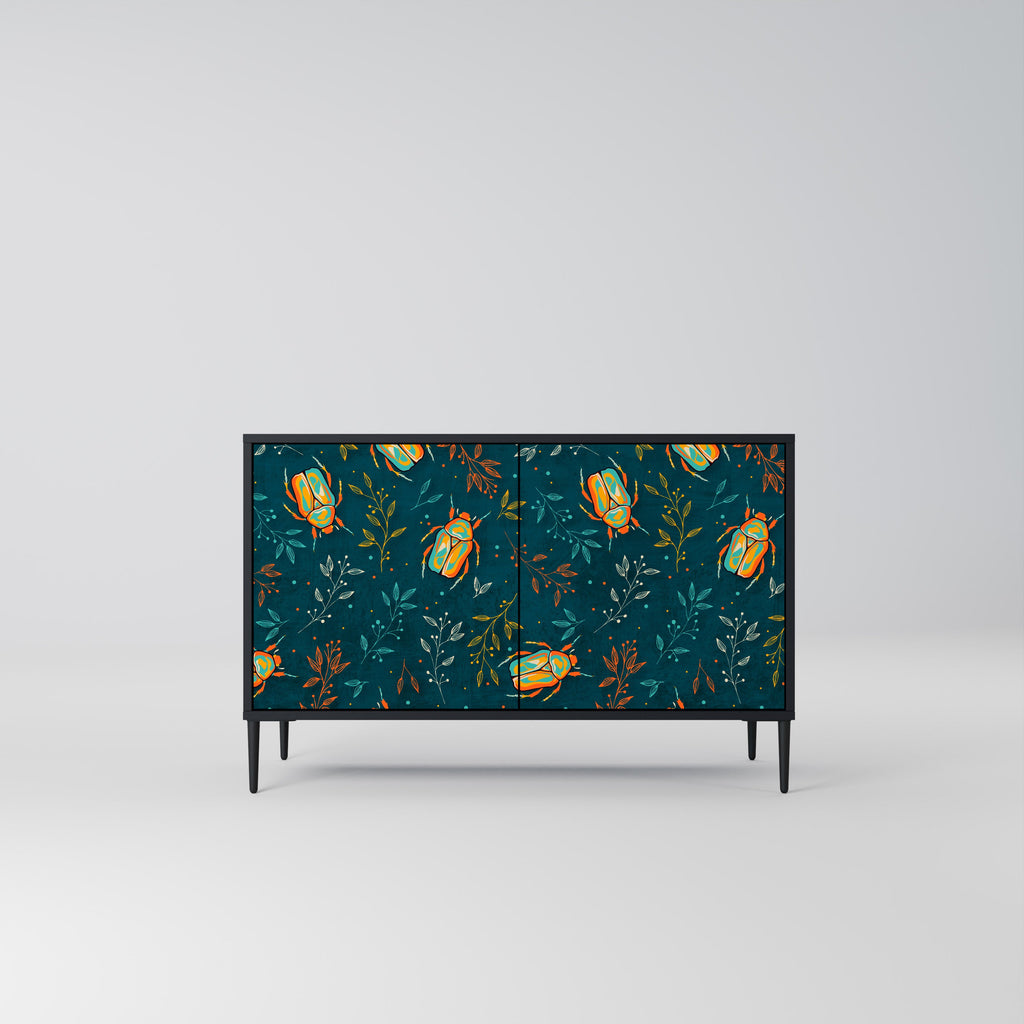AUTUMN INSECTS 2-Door Sideboard in Black Finish