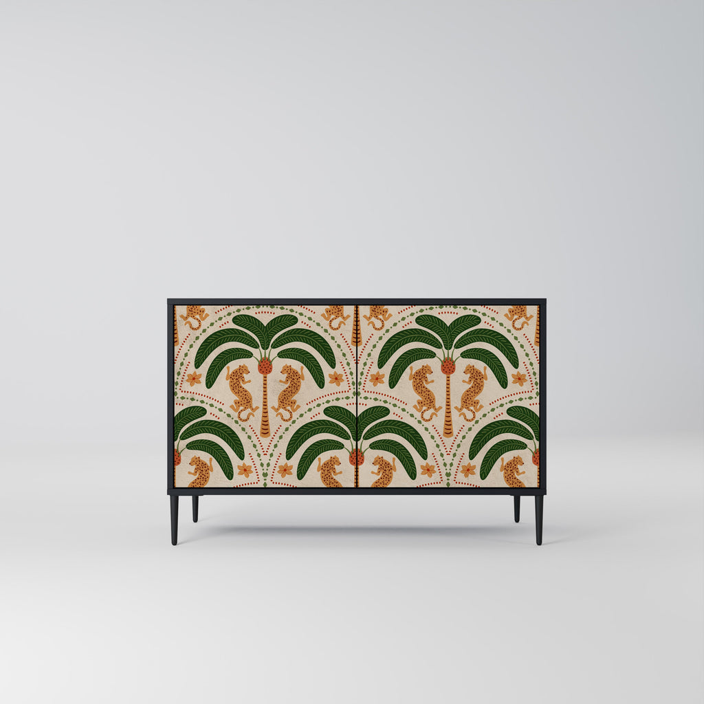 DANCING PREDATORS 2-Door Sideboard in Black Finish