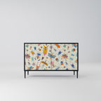 COLORFUL INSECTS 2-Door Sideboard in Black Finish