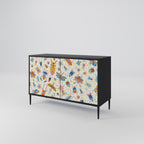COLORFUL INSECTS 2-Door Sideboard in Black Finish