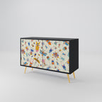 COLORFUL INSECTS 2-Door Sideboard in Black Finish