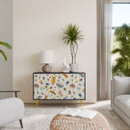 COLORFUL INSECTS 2-Door Sideboard in Black Finish