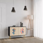 MYTHOLOGICAL CREATURES 2-Door Sideboard in Black Finish