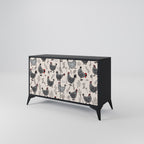 HAPPY HENS 2-Door Sideboard in Black Finish
