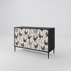 HAPPY HENS 2-Door Sideboard in Black Finish