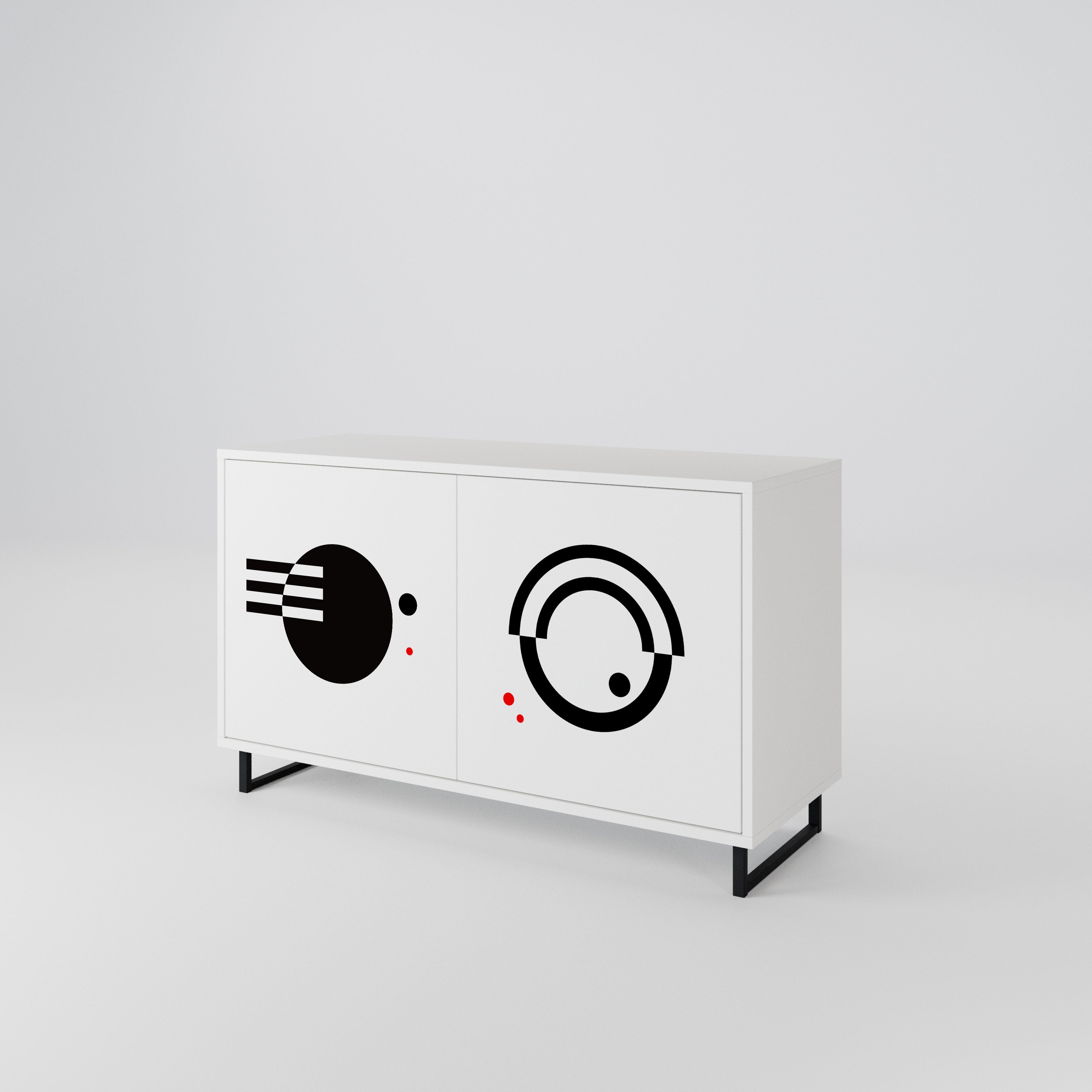 BLACK AND WHITE COMBINATION Aparador de 2 Portas