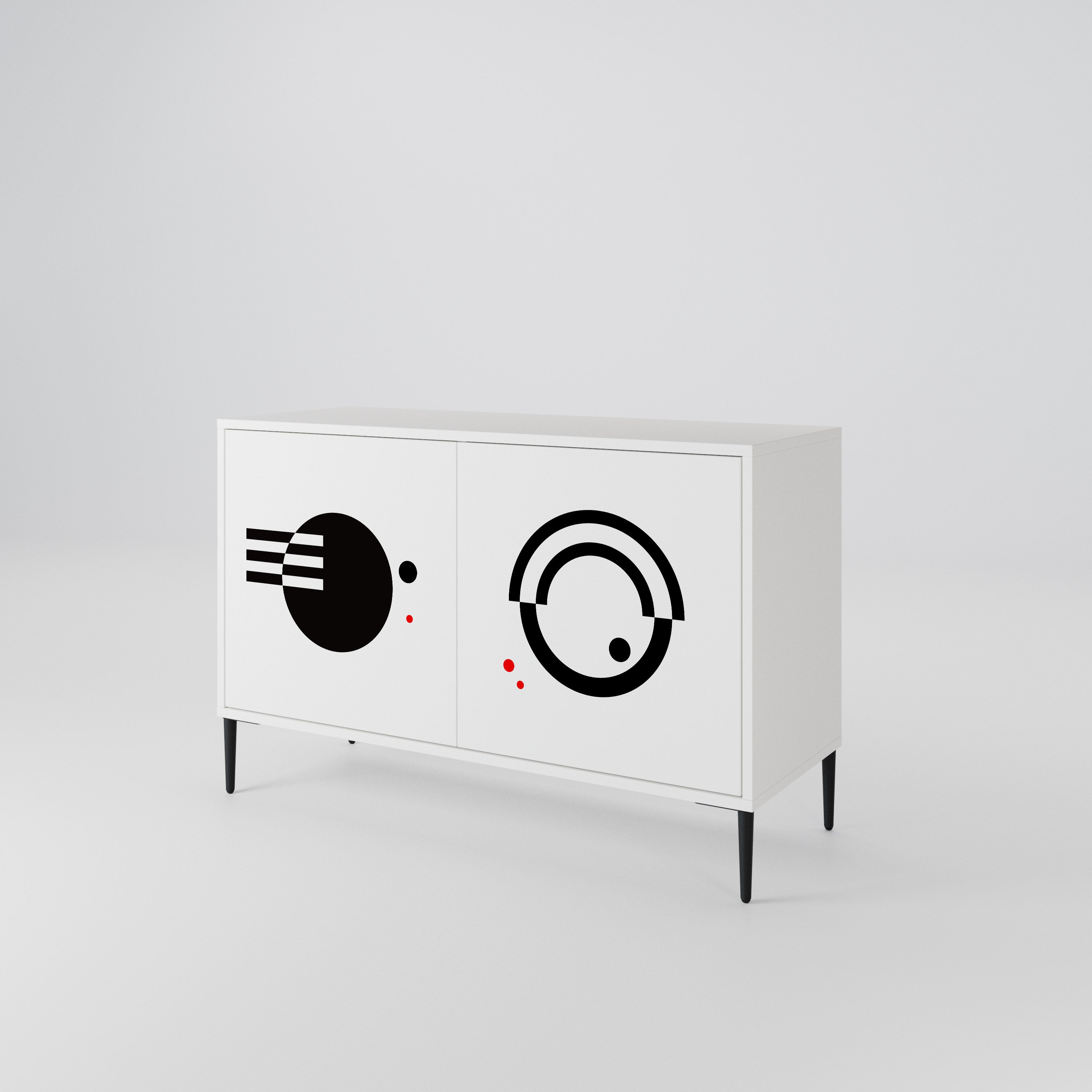 BLACK AND WHITE COMBINATION Aparador de 2 Portas