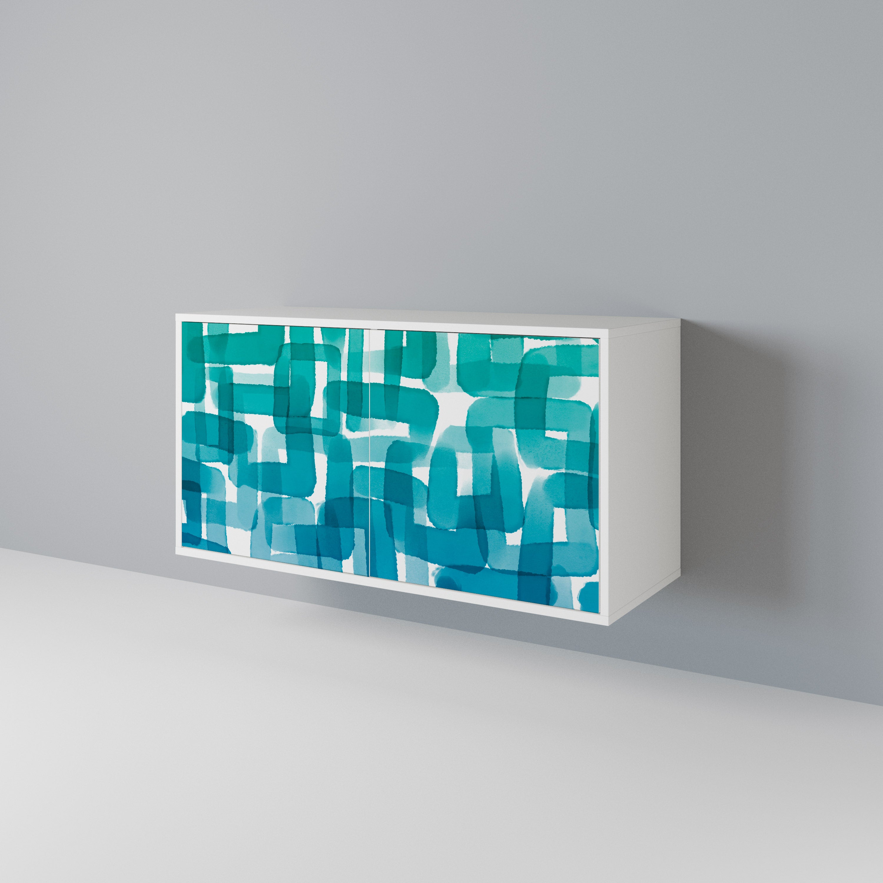 TURQUOISE RECTANGLES Aparador de 2 Portas