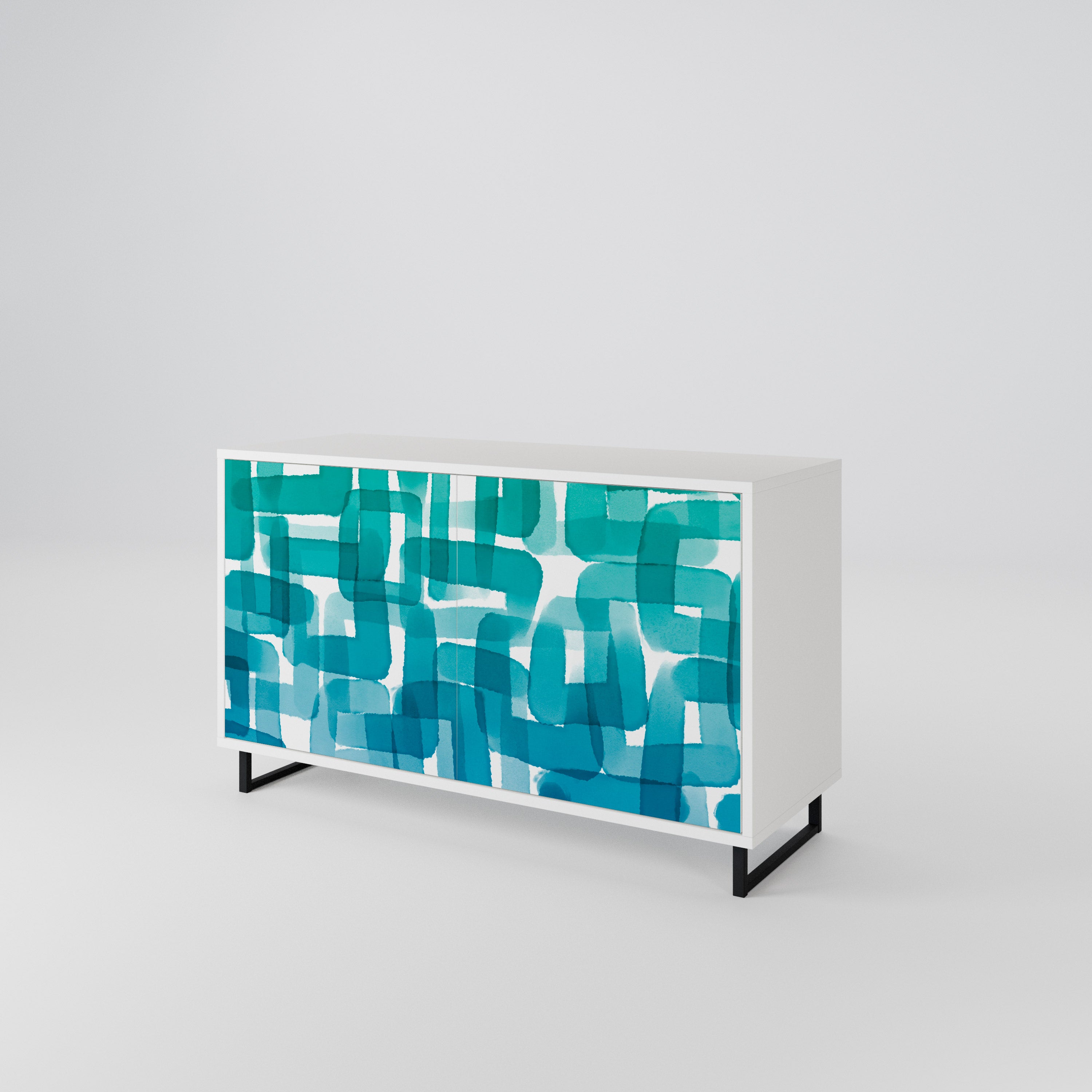 TURQUOISE RECTANGLES Aparador de 2 Portas