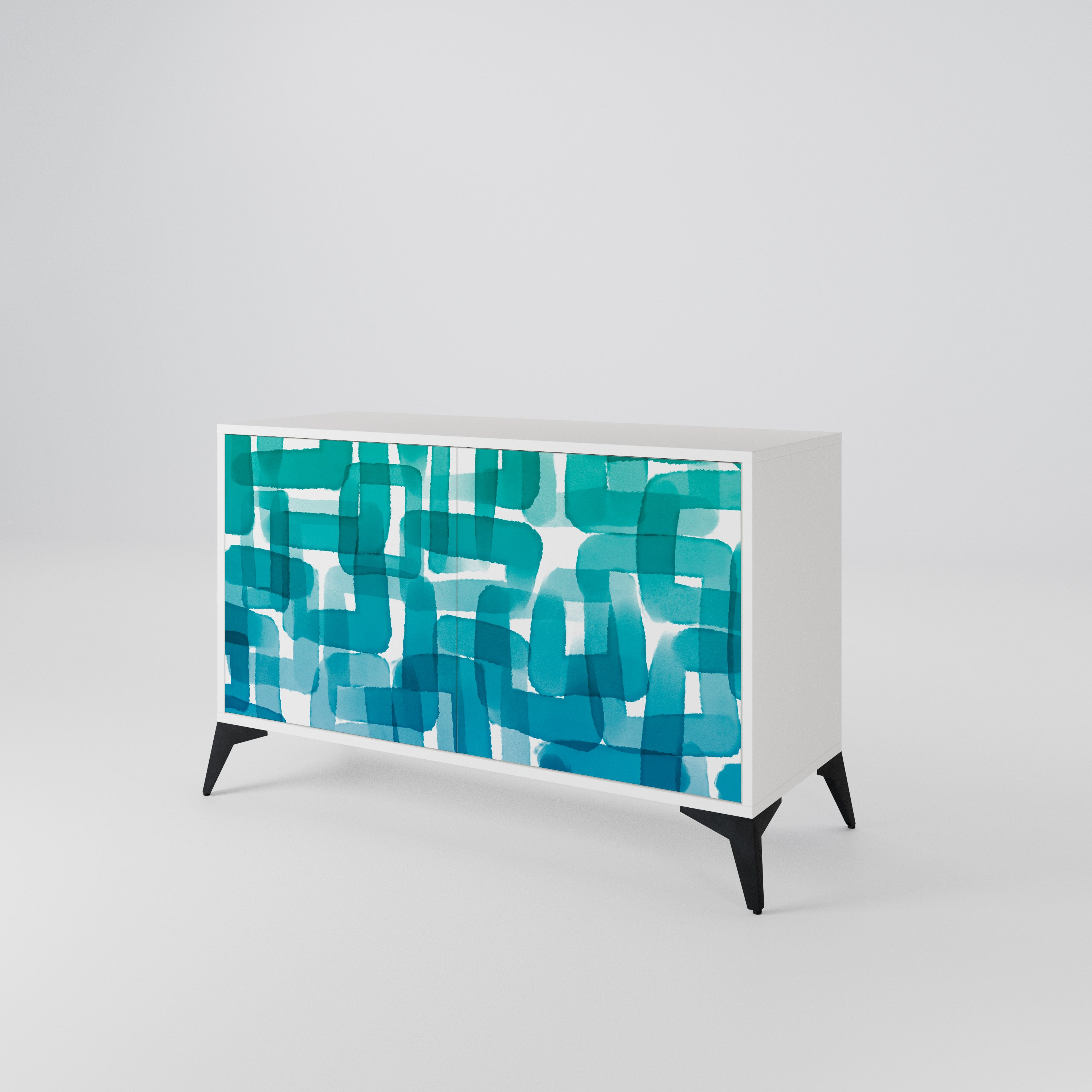 TURQUOISE RECTANGLES Aparador de 2 Portas