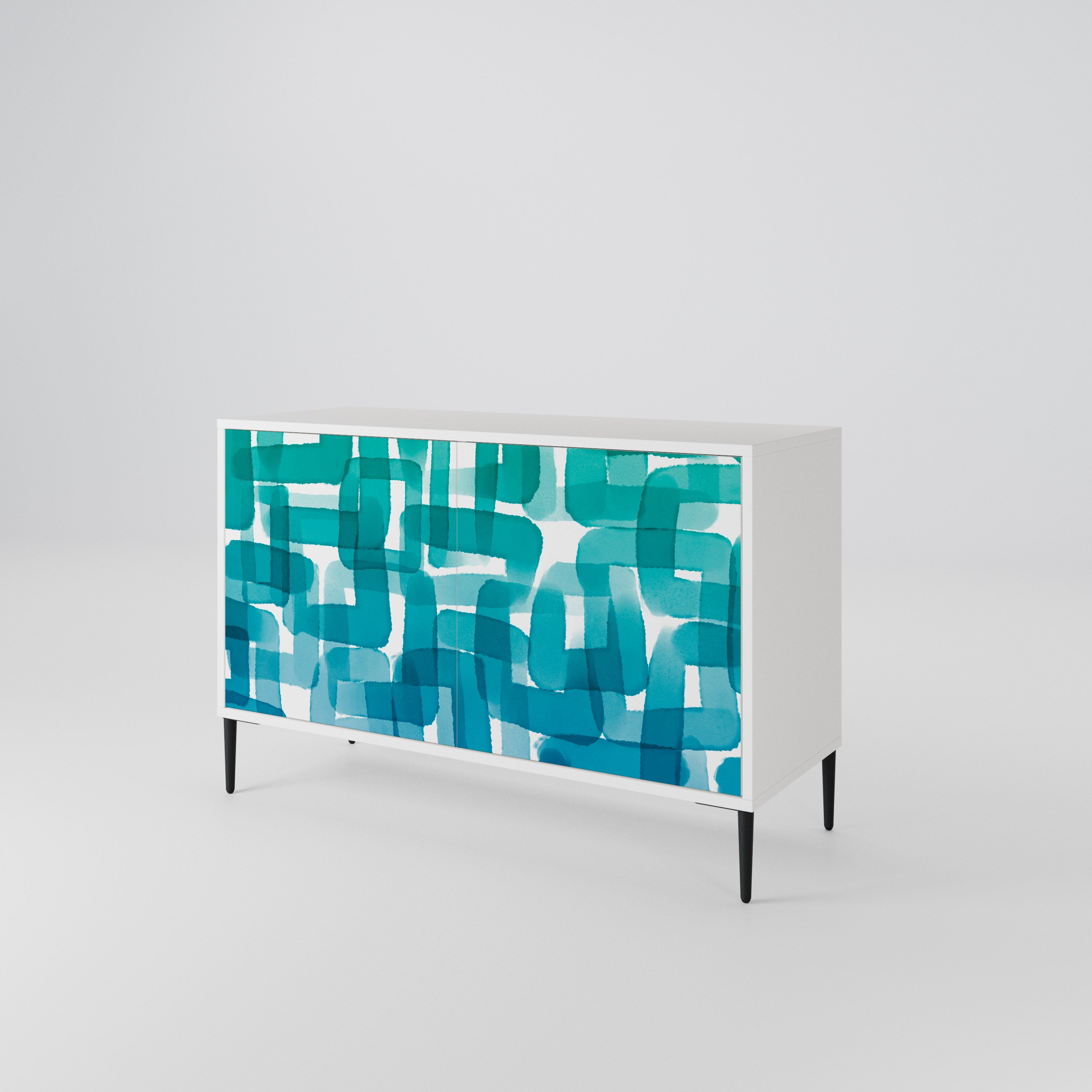 TURQUOISE RECTANGLES Aparador de 2 Portas