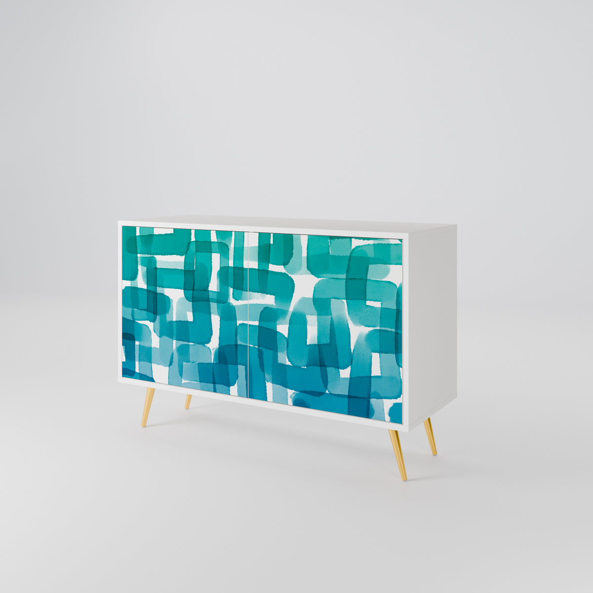 TURQUOISE RECTANGLES Aparador de 2 Portas