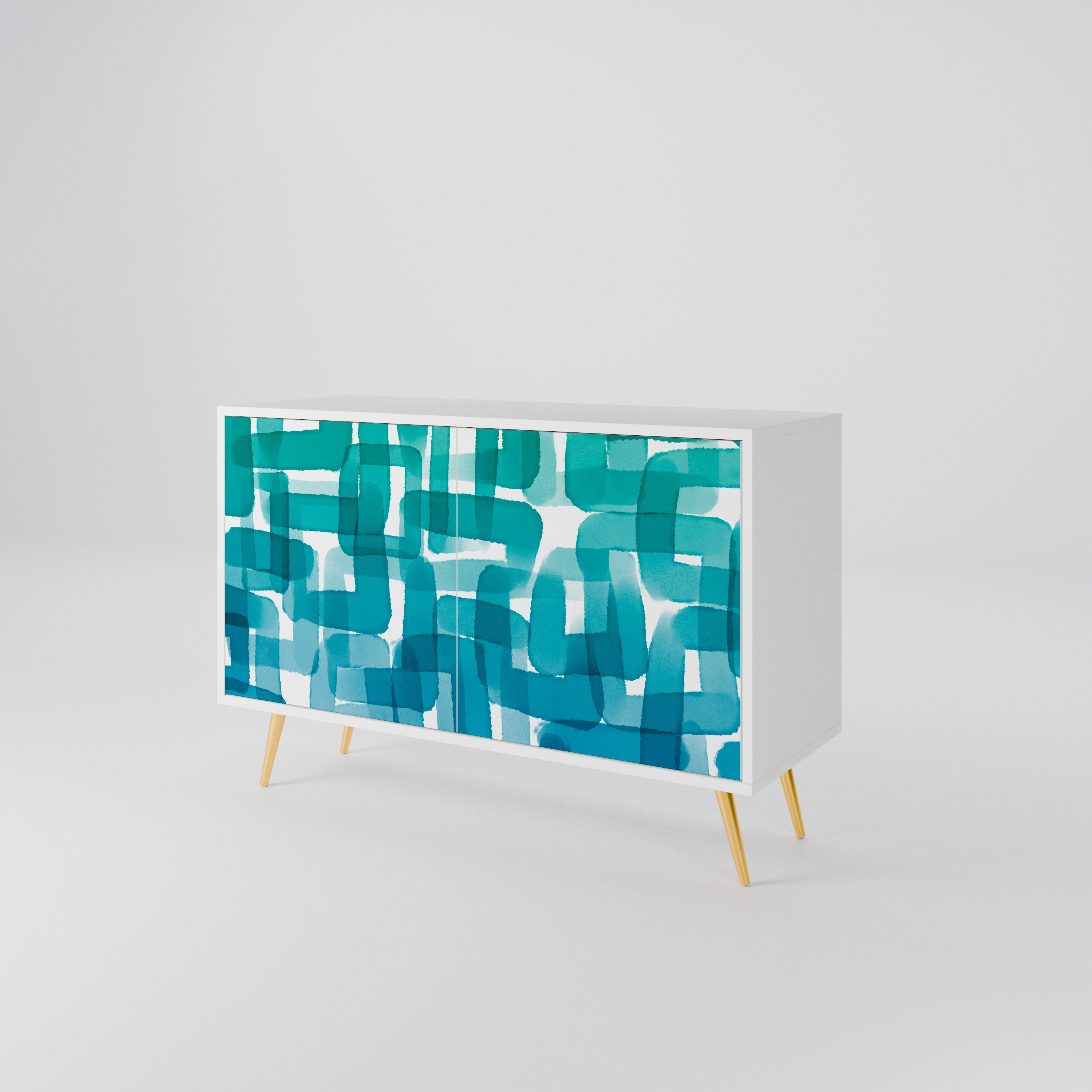TURQUOISE RECTANGLES Aparador de 2 Portas