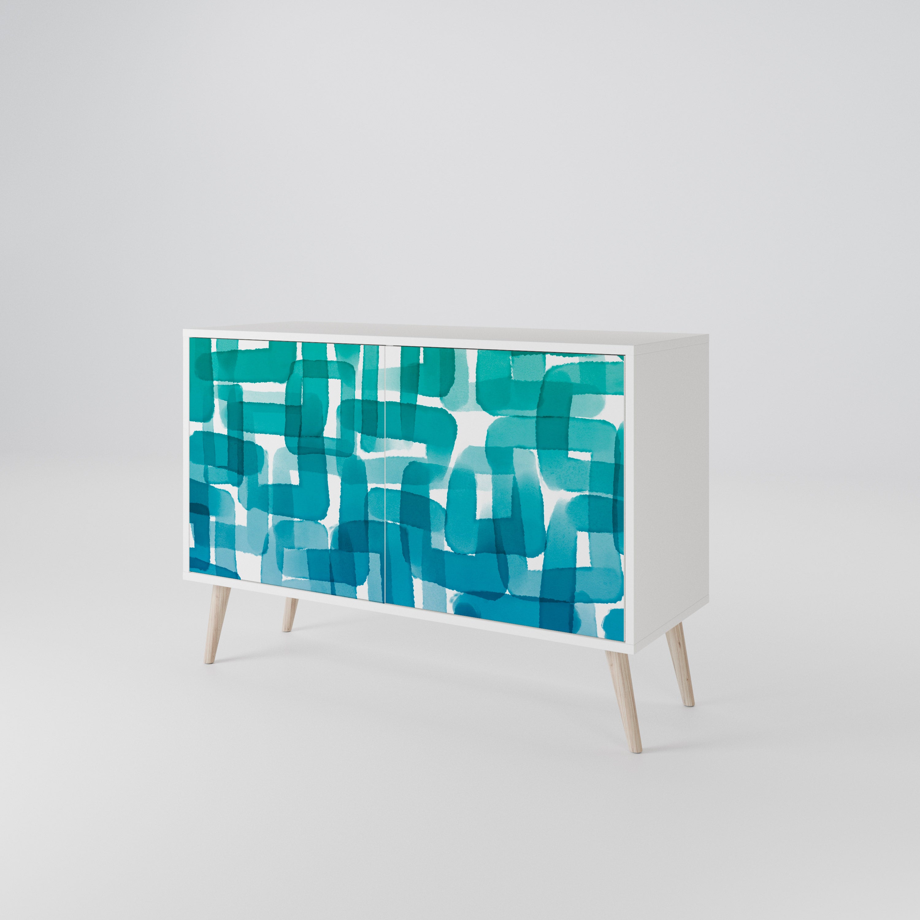 TURQUOISE RECTANGLES Aparador de 2 Portas