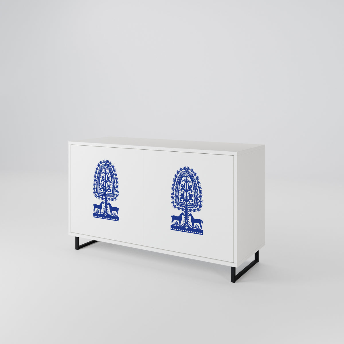 POLISH FOLK ART Aparador de 2 Portas
