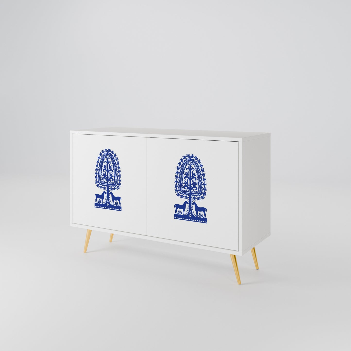 POLISH FOLK ART Aparador de 2 Portas
