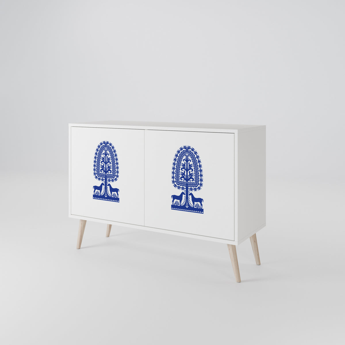 POLISH FOLK ART Aparador de 2 Portas