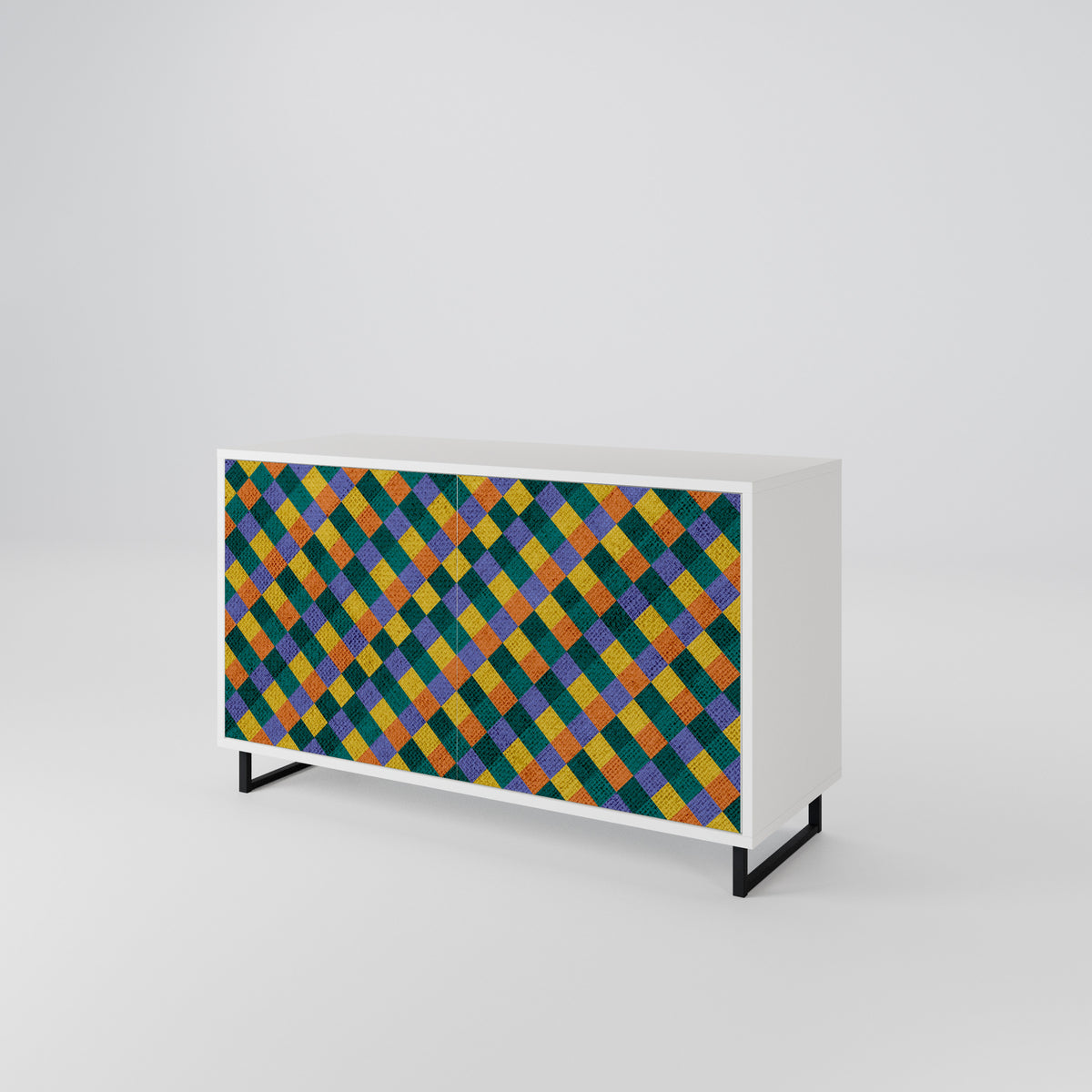 PAINTED SQUARES MIX Aparador de 2 Portas