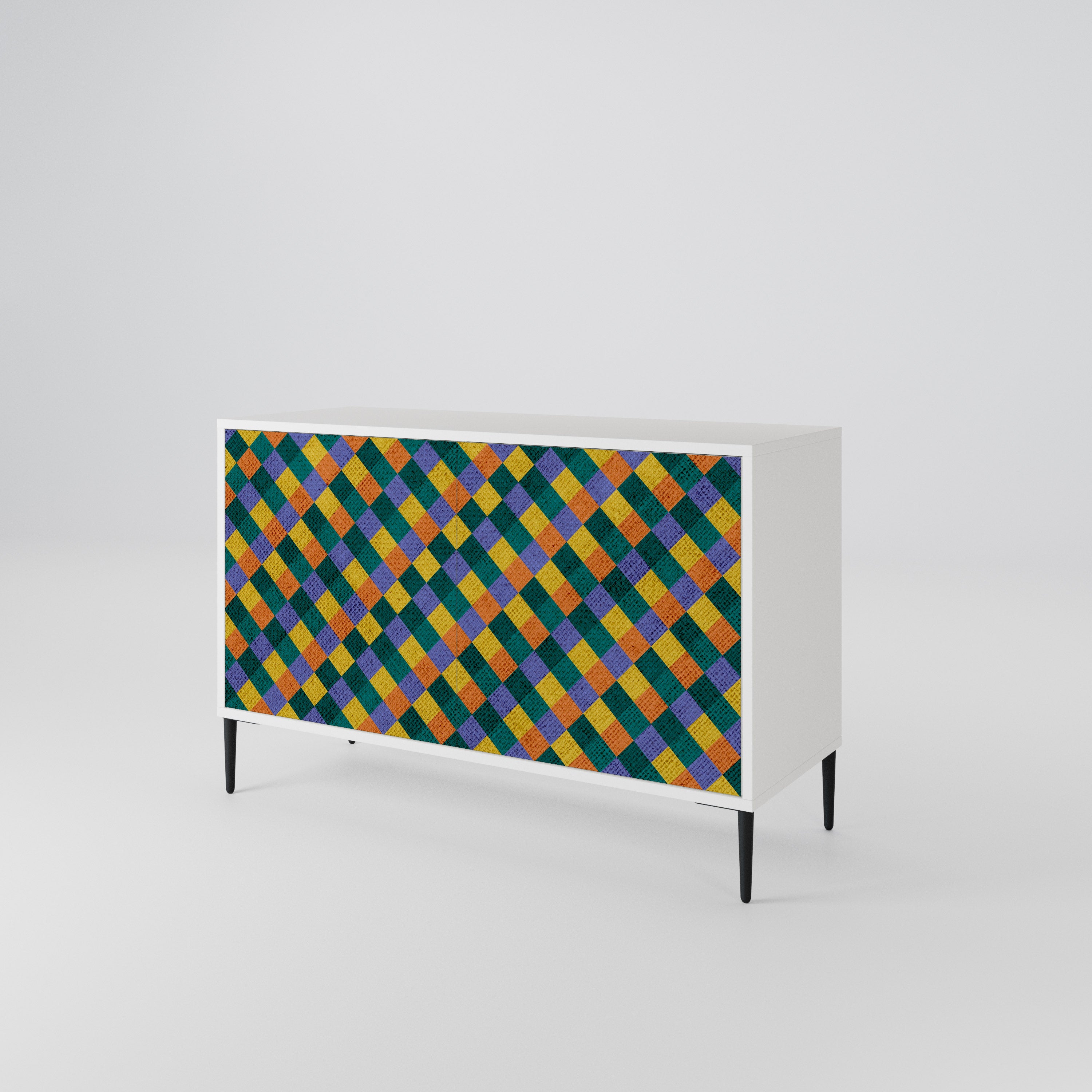 PAINTED SQUARES MIX 2-Door Sideboard