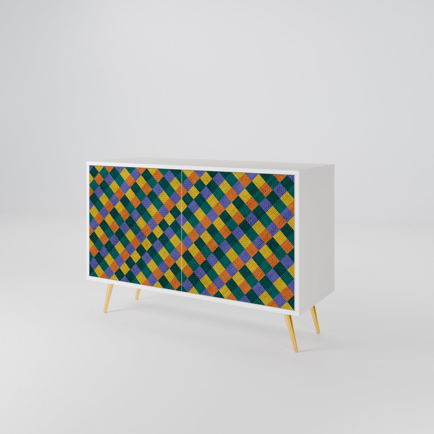 PAINTED SQUARES MIX Aparador de 2 Portas