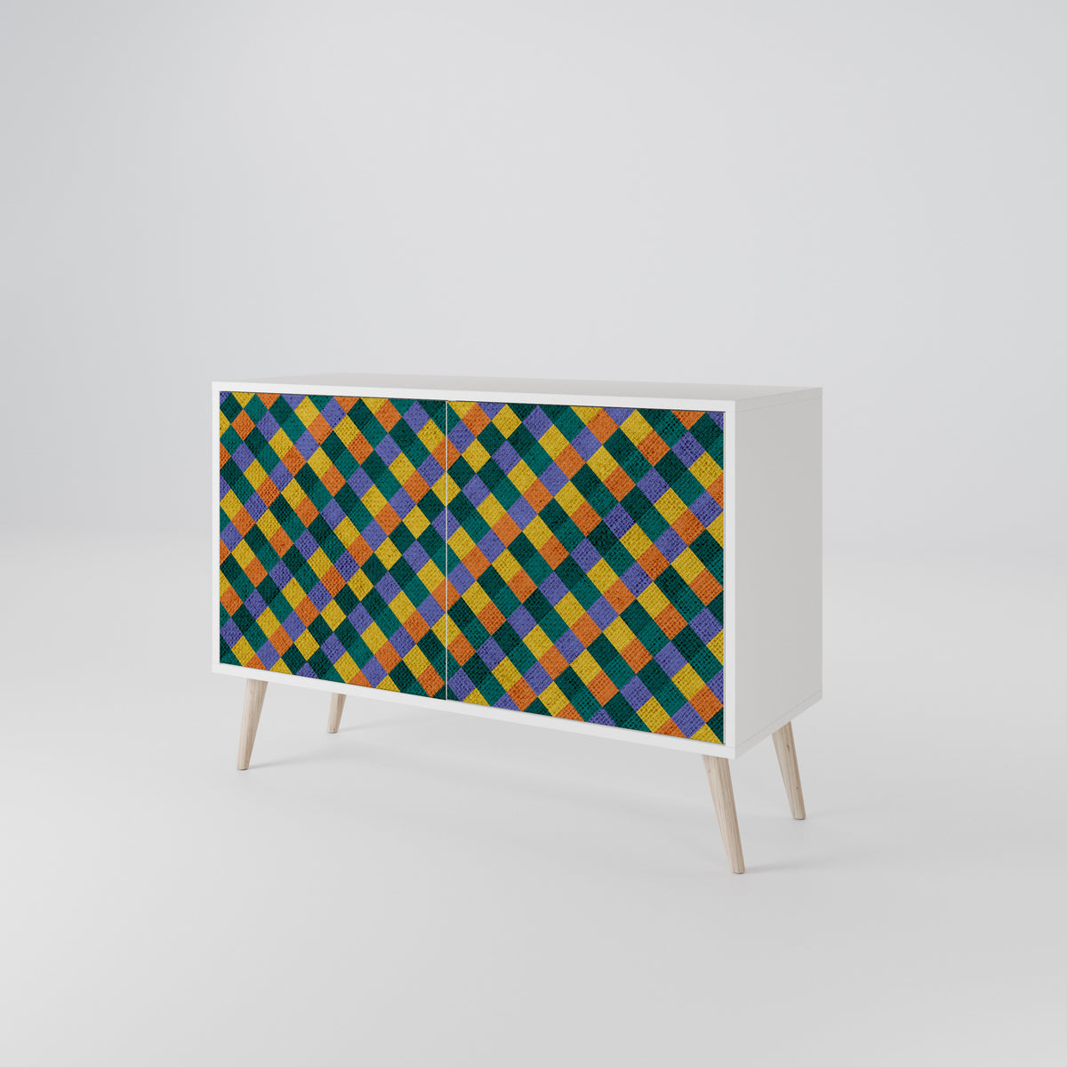 PAINTED SQUARES MIX Aparador de 2 Portas