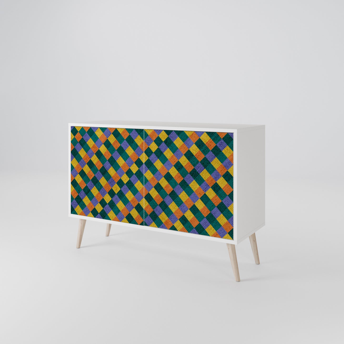 PAINTED SQUARES MIX Aparador de 2 Portas