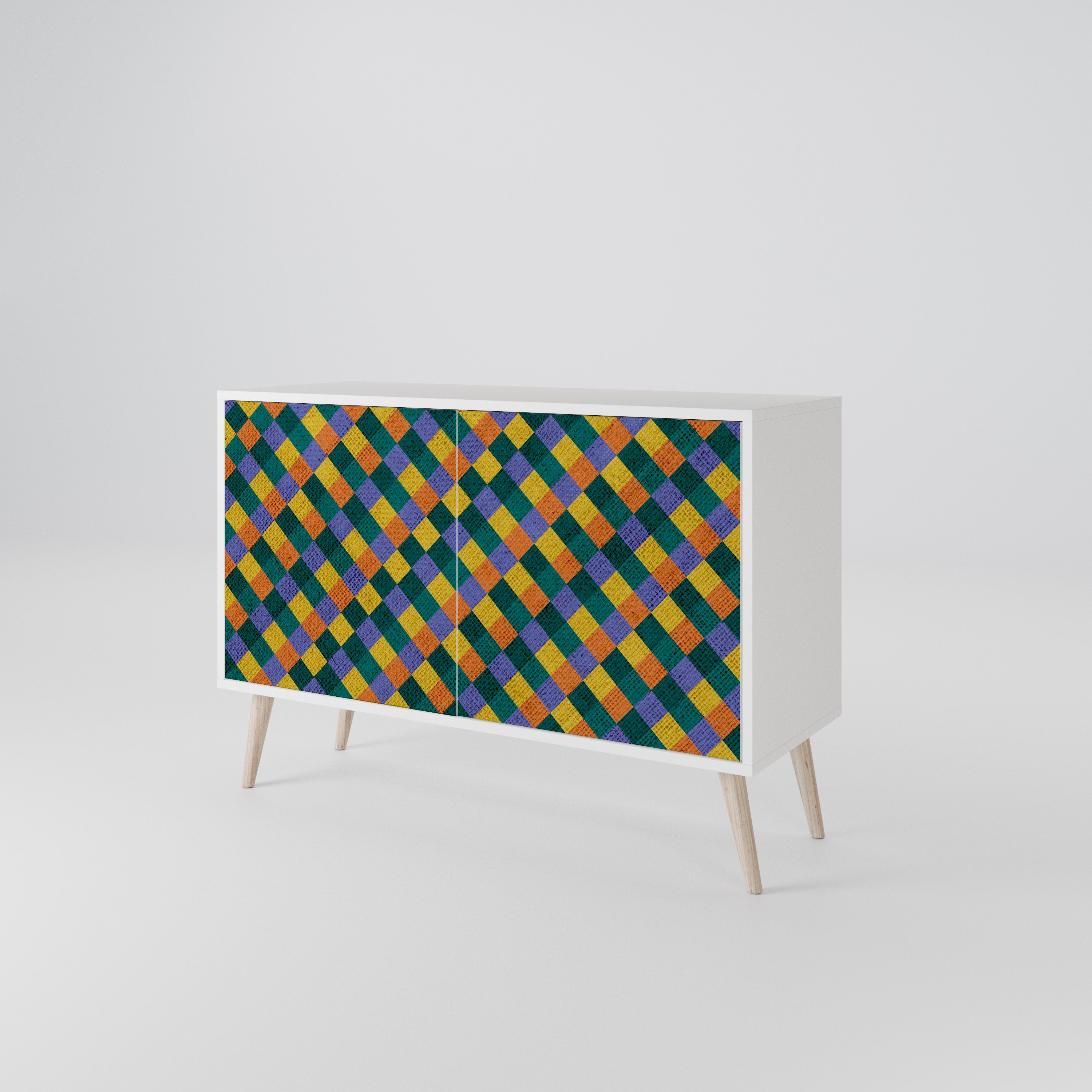 PAINTED SQUARES MIX 2-Door Sideboard