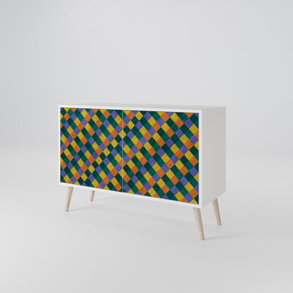PAINTED SQUARES MIX Aparador de 2 Portas