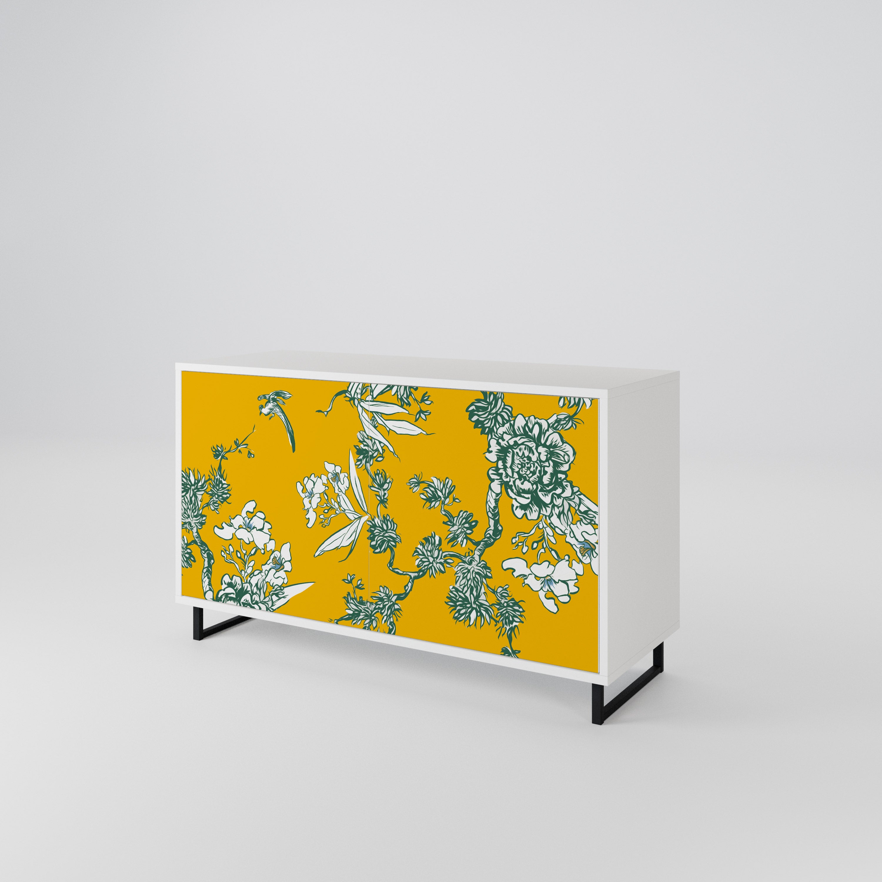 YELLOW CHINOISERIE 2-Door Sideboard