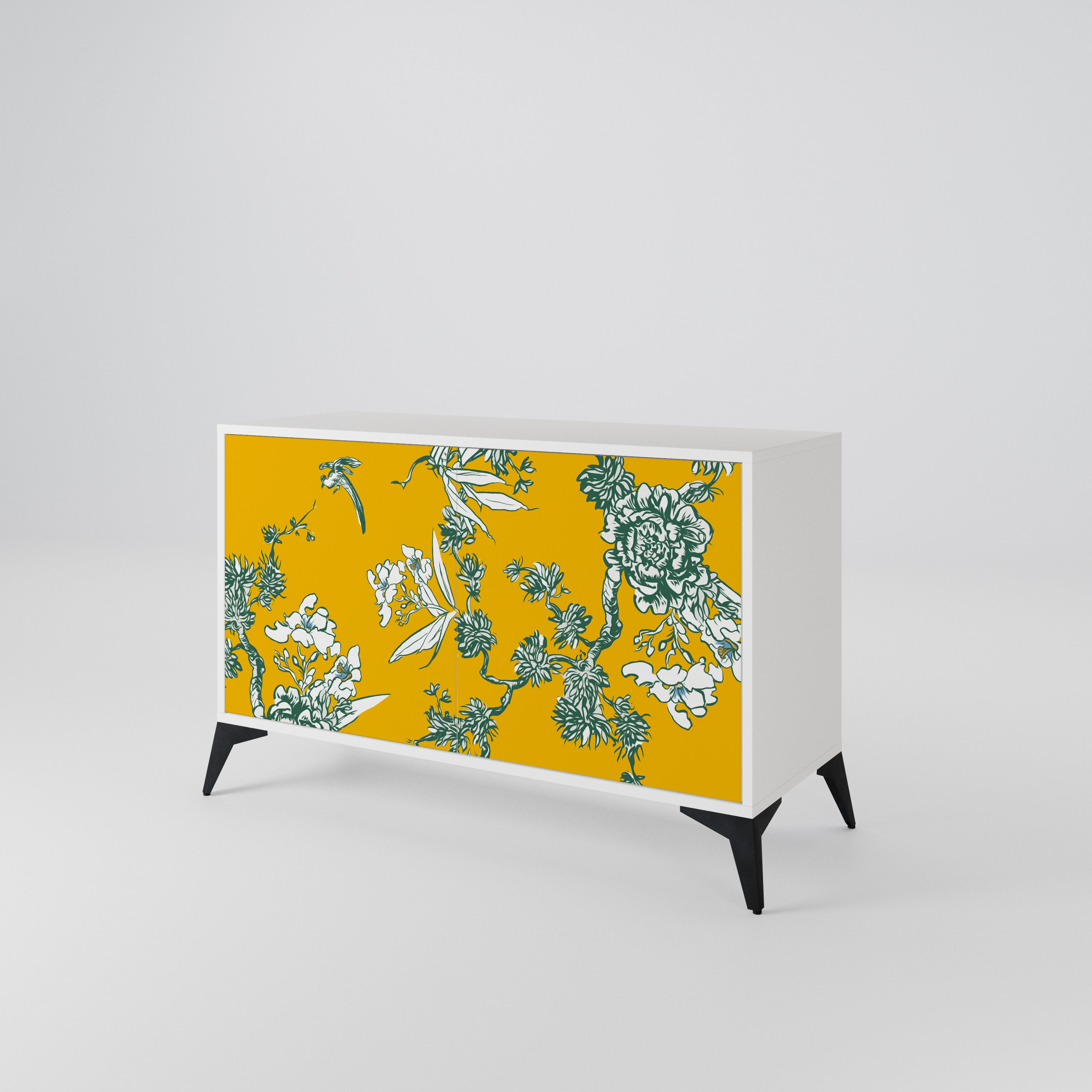 YELLOW CHINOISERIE 2-Door Sideboard