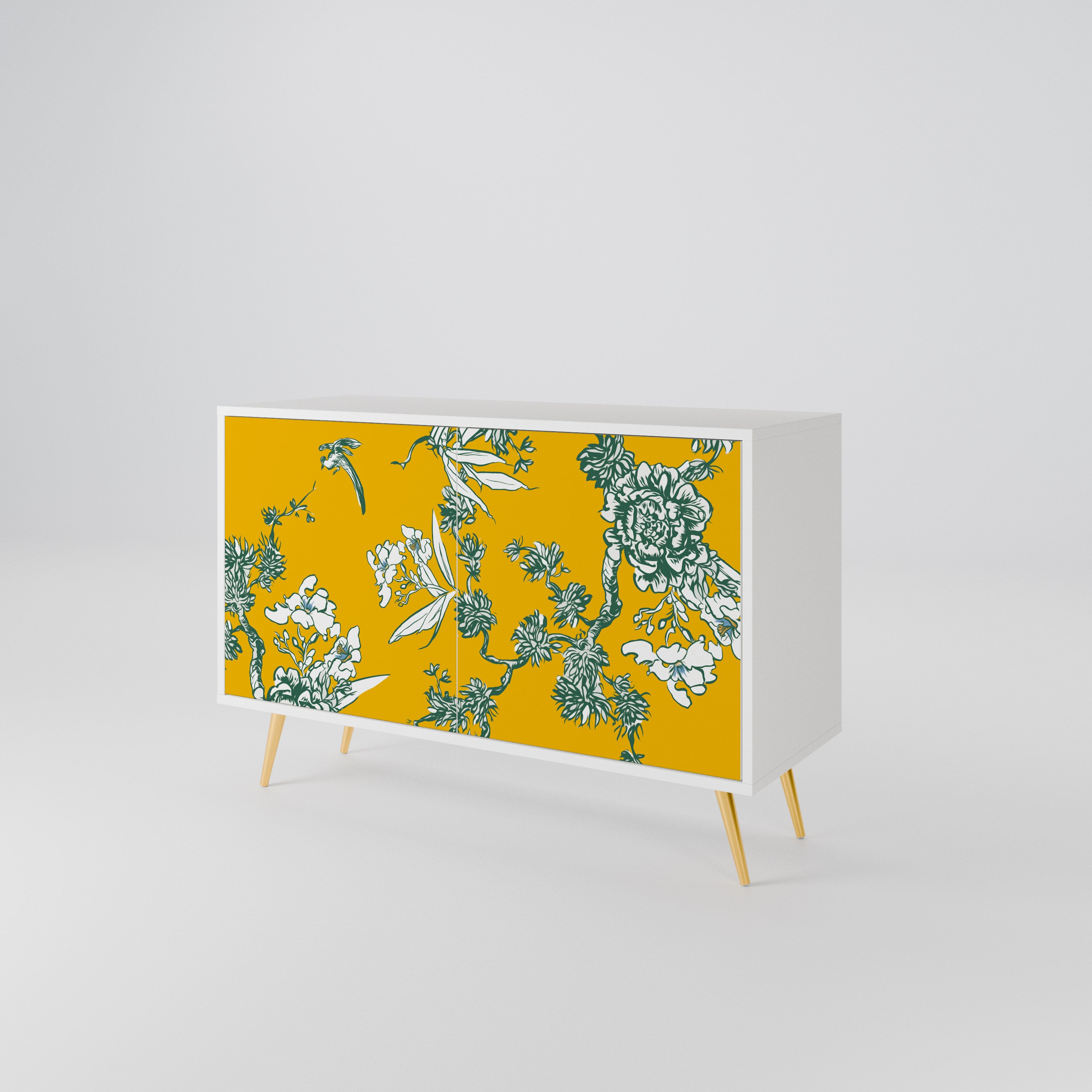 YELLOW CHINOISERIE 2-Door Sideboard