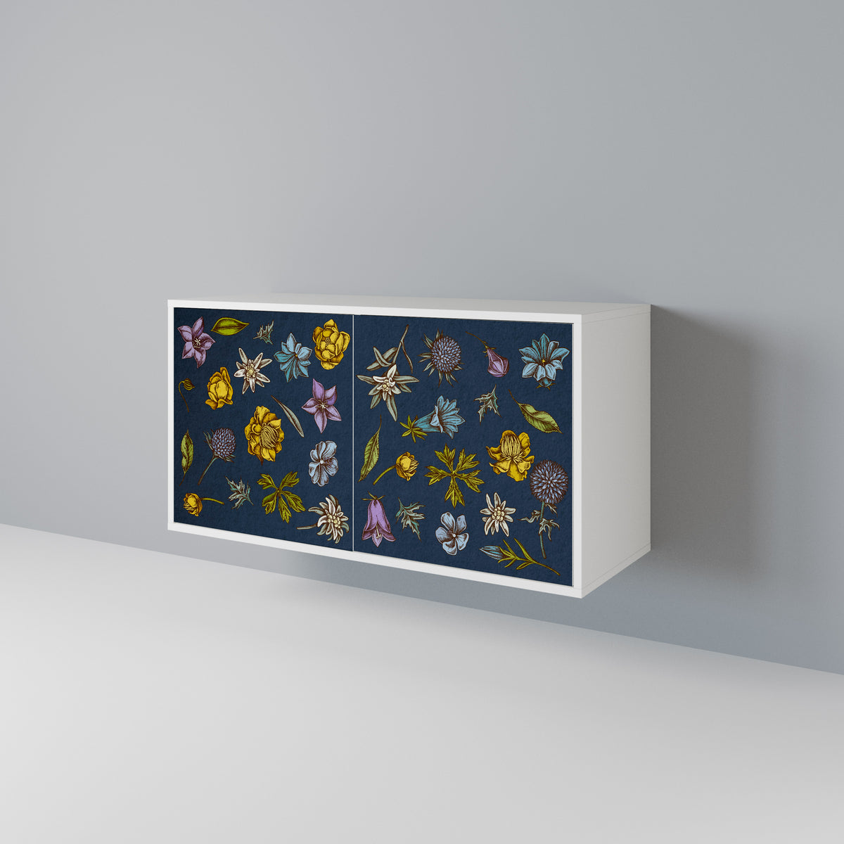FLOWERS ON NAVY BLUE Aparador de 2 Portas