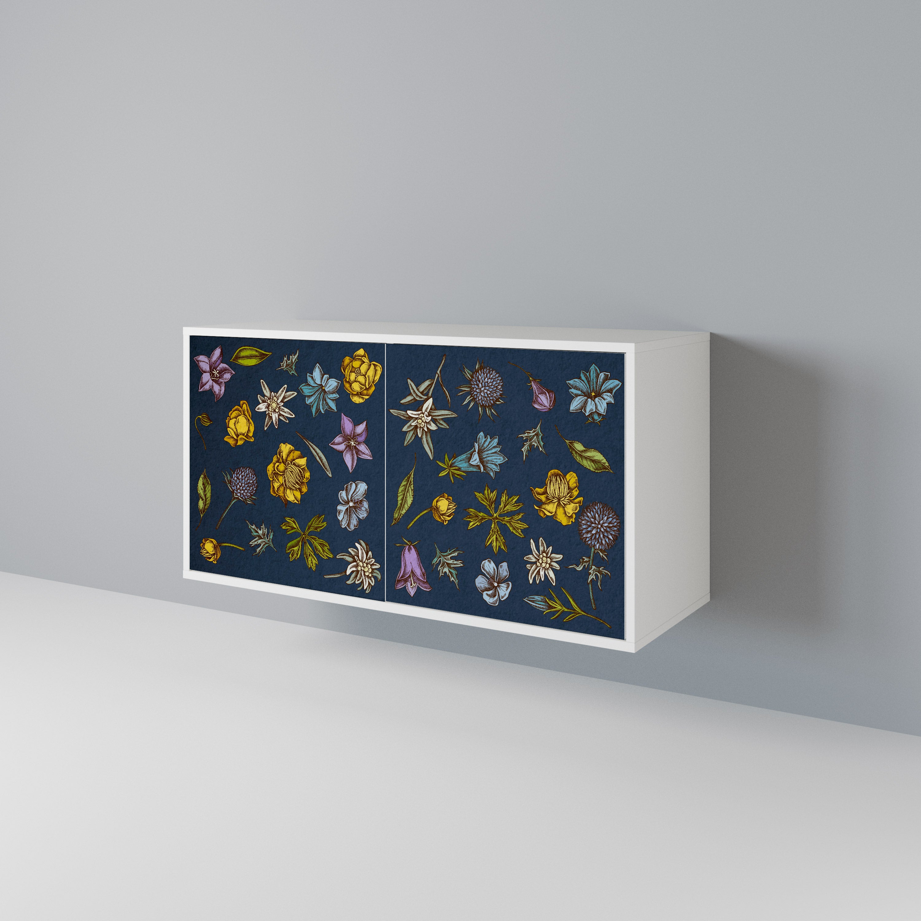 FLOWERS ON NAVY BLUE 2-Door Sideboard