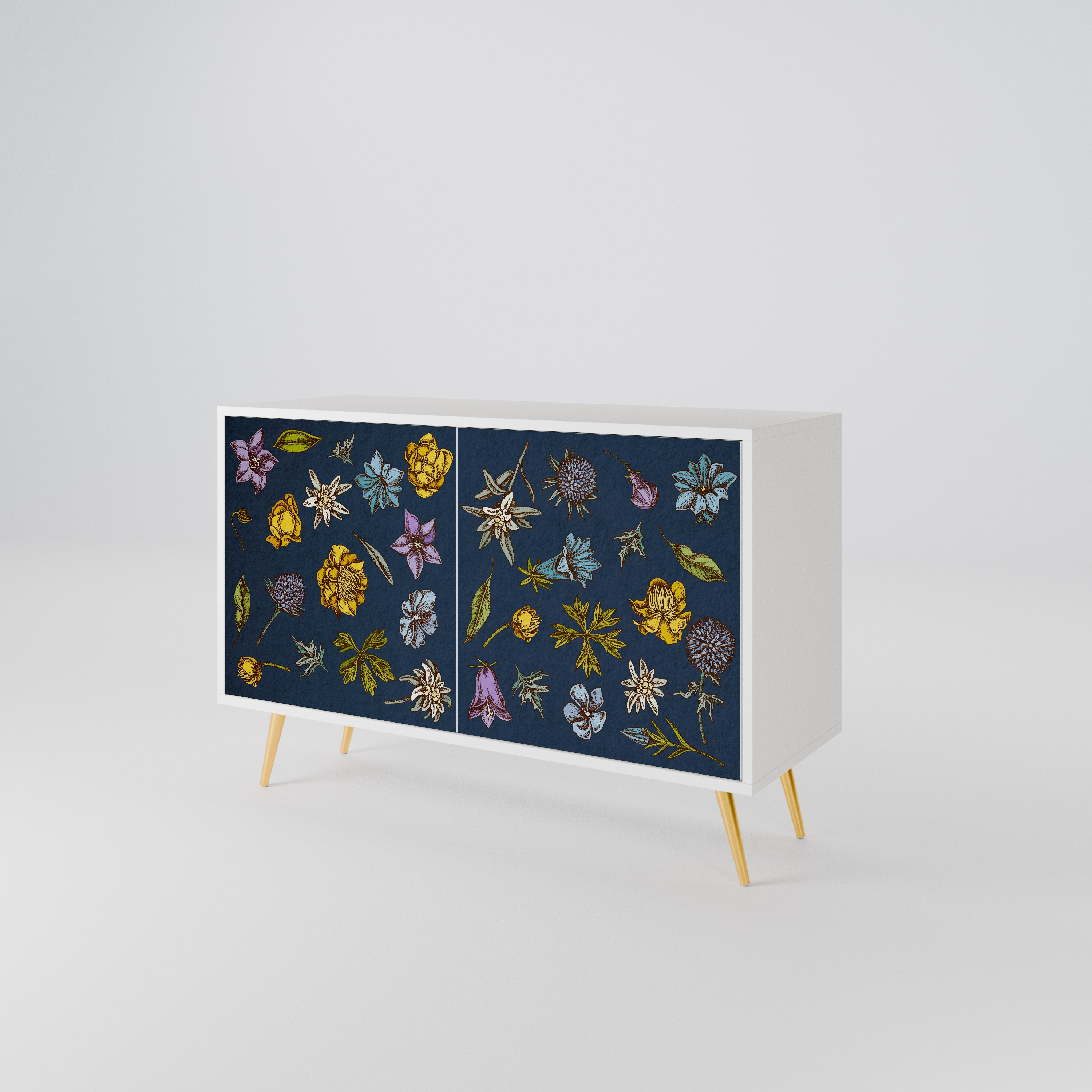 FLOWERS ON NAVY BLUE 2-Door Sideboard