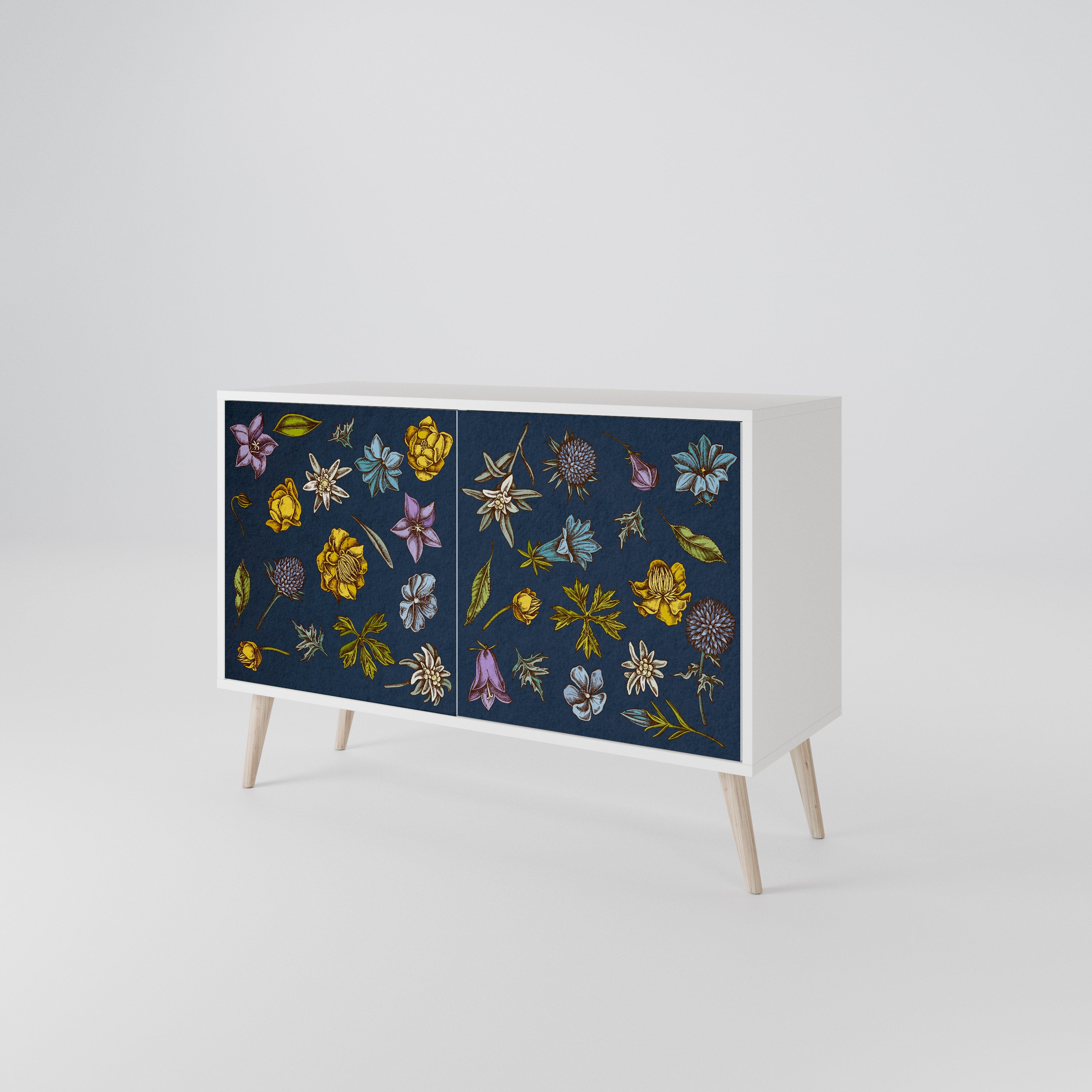 FLOWERS ON NAVY BLUE 2-Door Sideboard