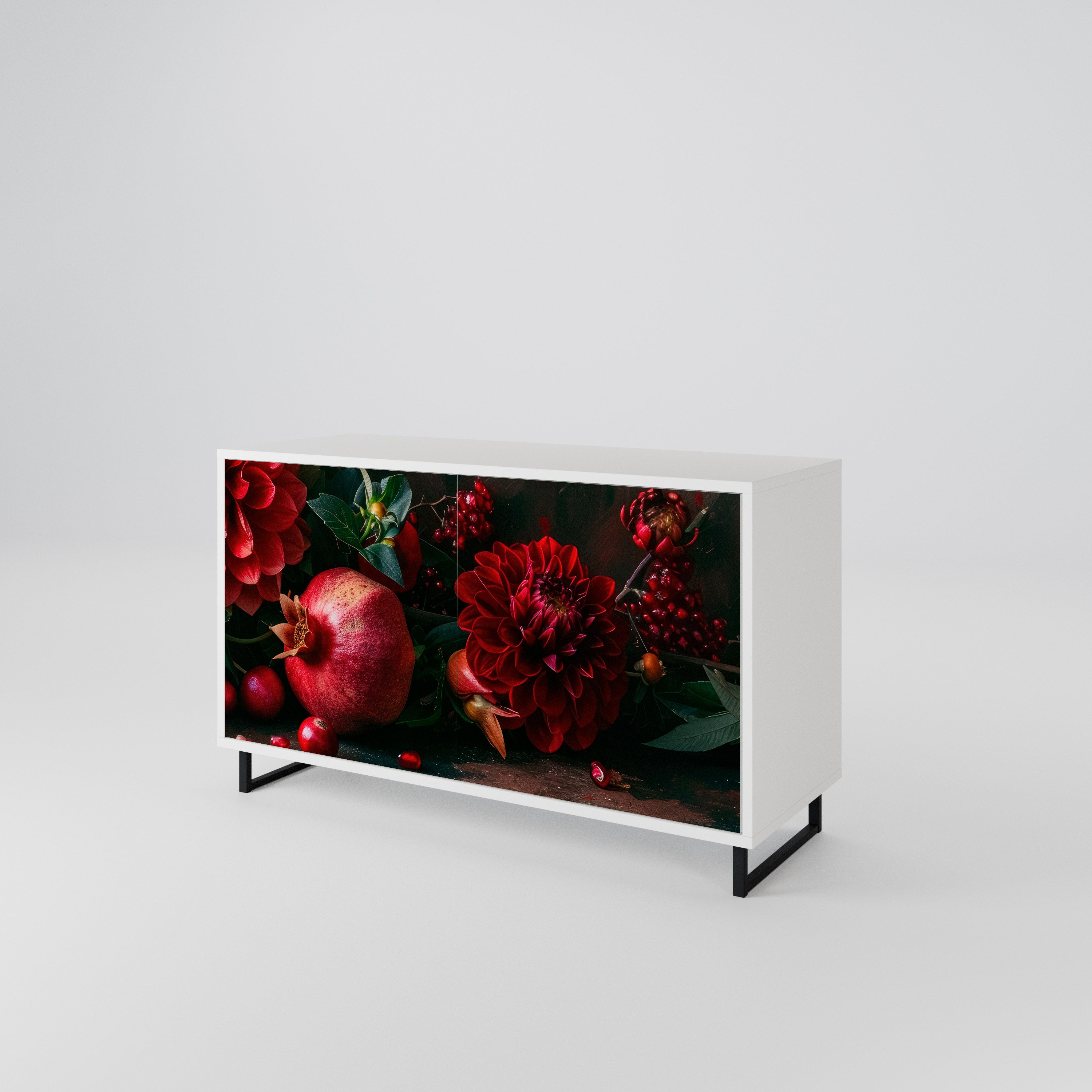 DAHLIAS AND POMEGRANATES 2-Door Sideboard