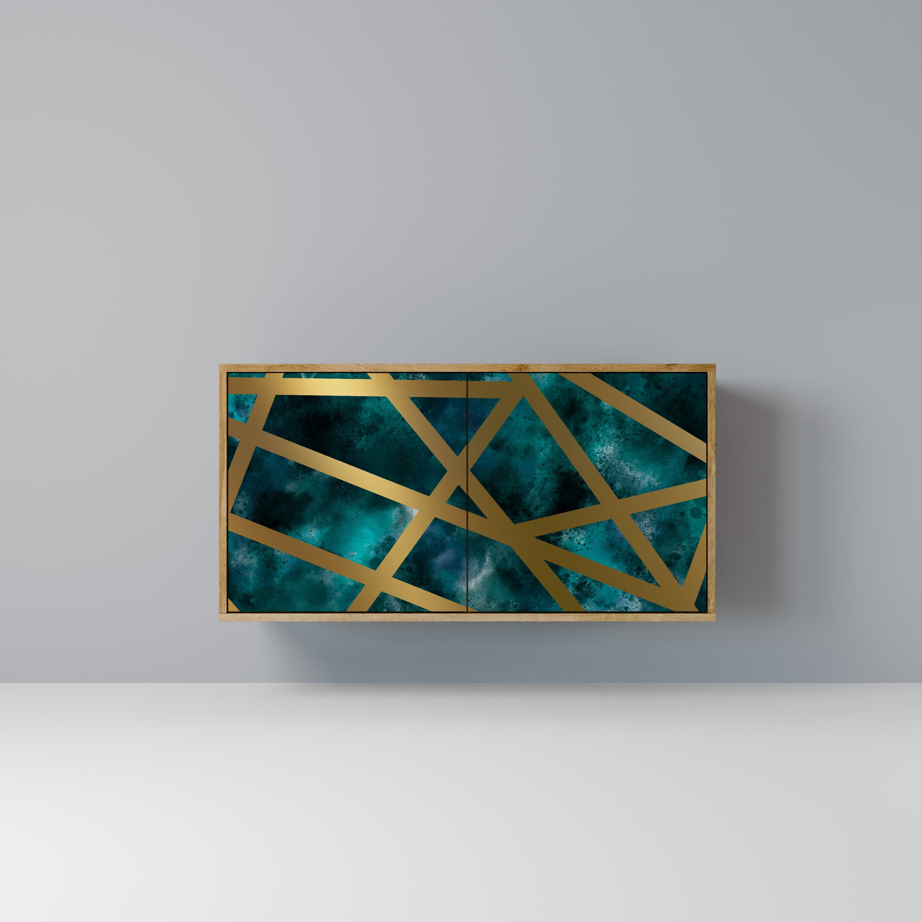 THE LABYRINTH OF GOLD Aparador de 2 Portas em Efeito Carvalho