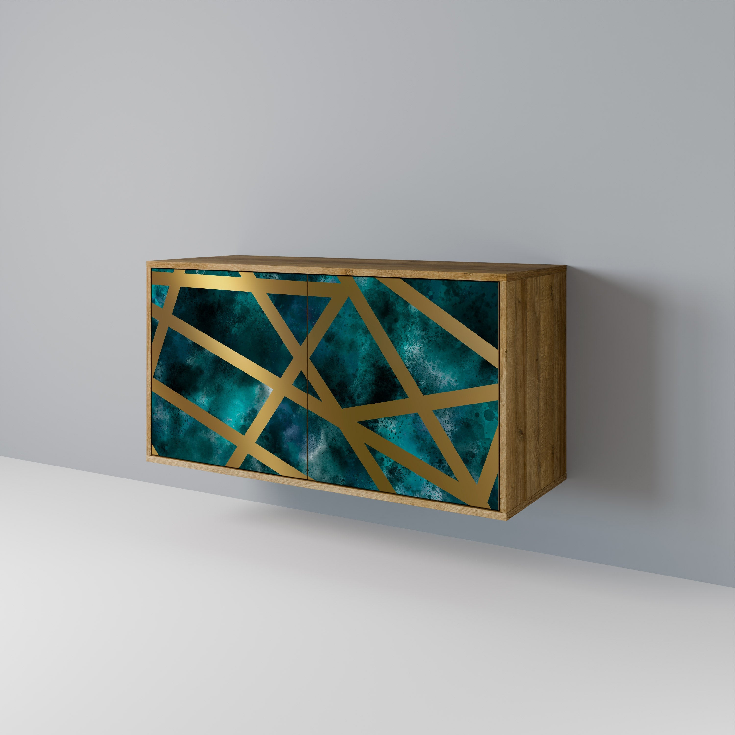 THE LABYRINTH OF GOLD Aparador de 2 Portas em Efeito Carvalho