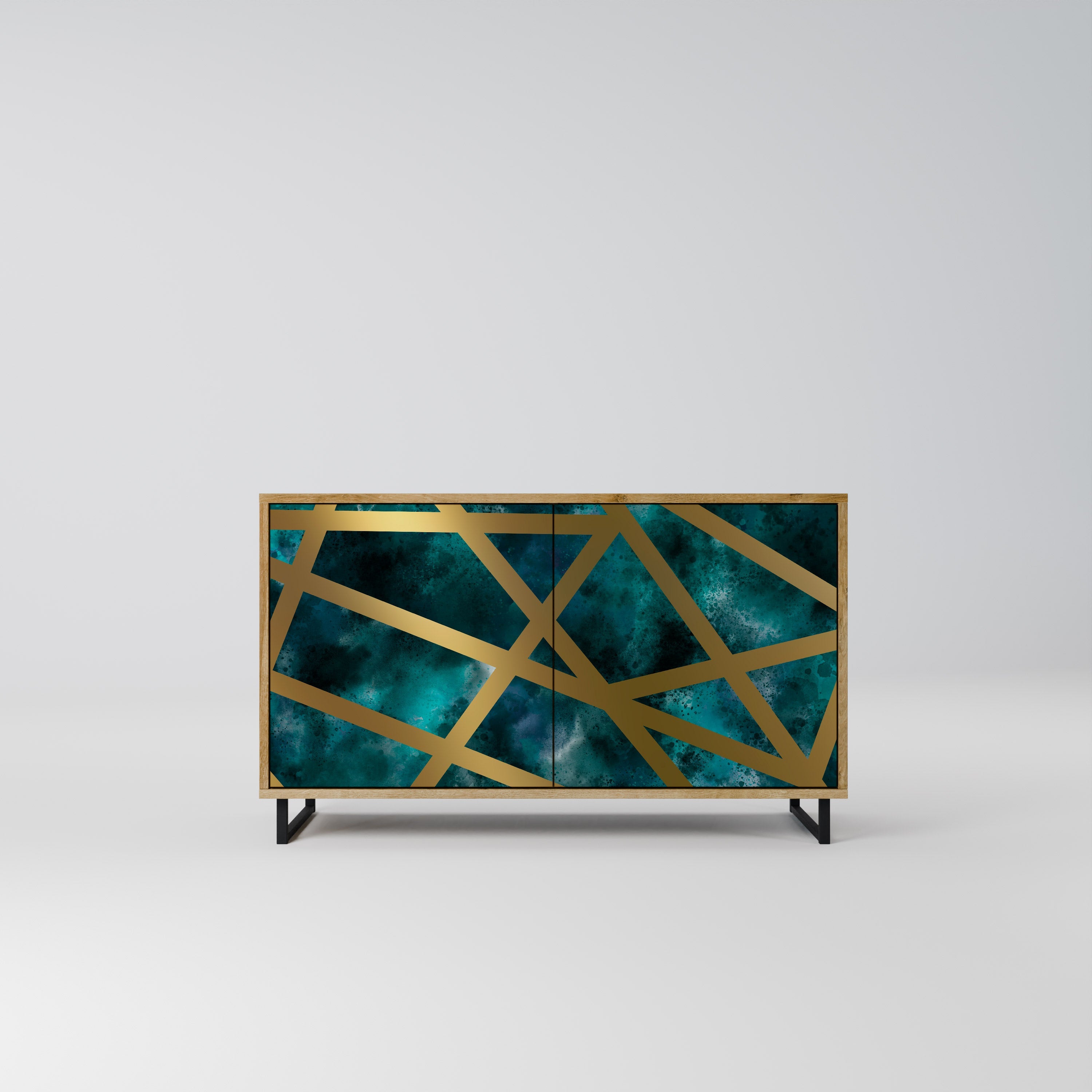 THE LABYRINTH OF GOLD Aparador de 2 Portas em Efeito Carvalho