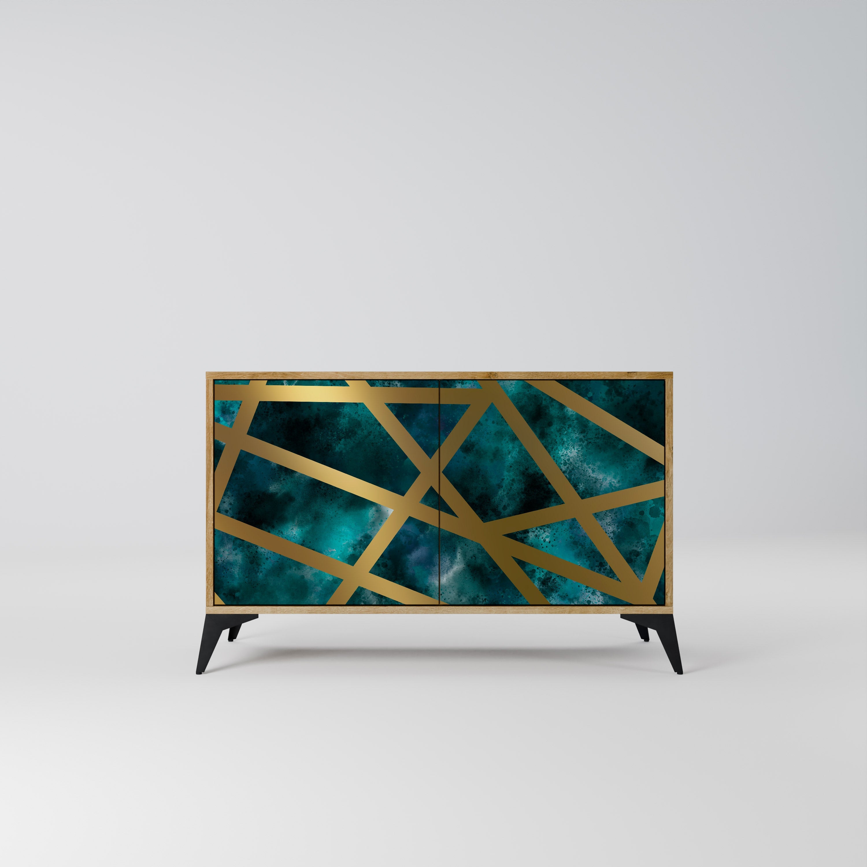 THE LABYRINTH OF GOLD Aparador de 2 Portas em Efeito Carvalho