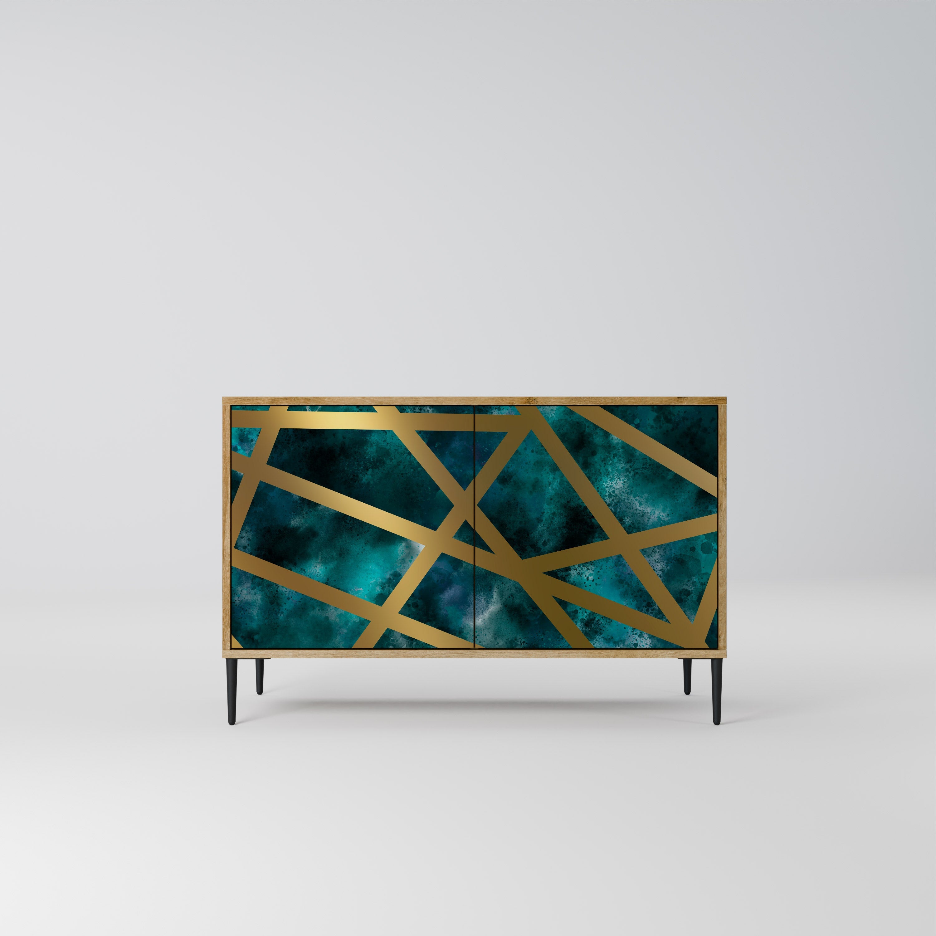 THE LABYRINTH OF GOLD Aparador de 2 Portas em Efeito Carvalho